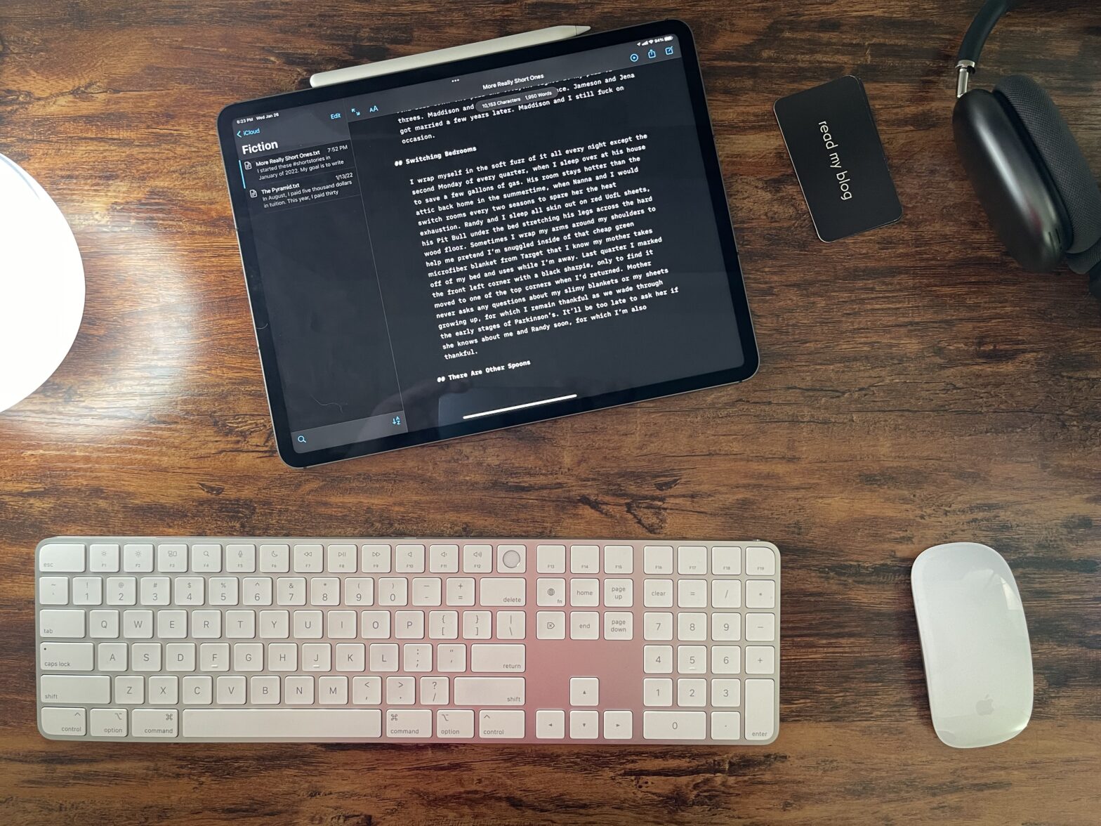 iPad Writing Desk View